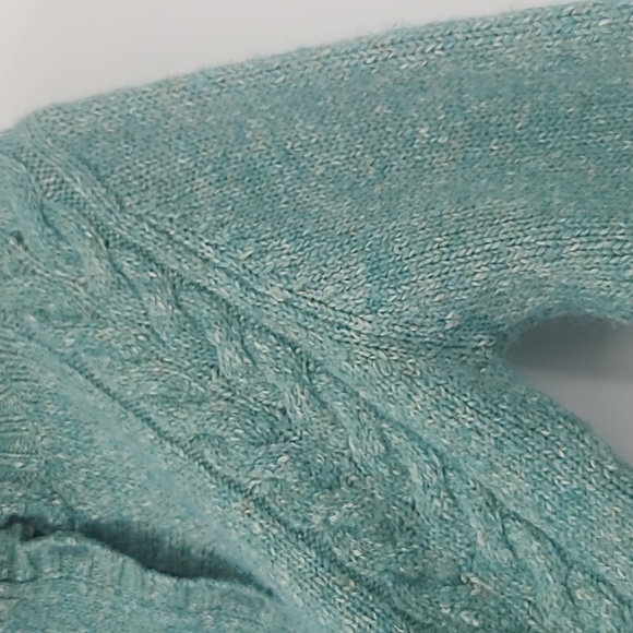 L.L. Bean seafoam green wool cardigan sweater large - Picture 6 of 9